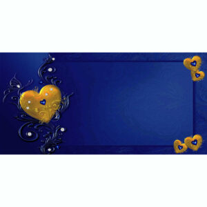 Gold heart blue banner