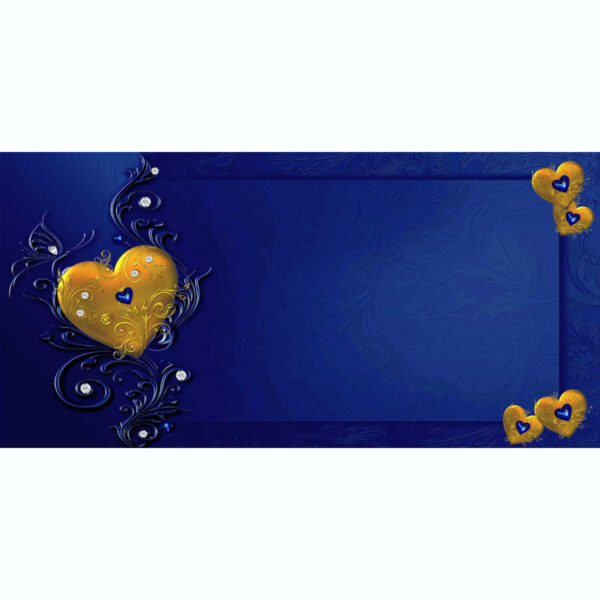 Gold heart blue banner